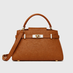 Дамска чанта LUNA ROSSI кафява - кожени чанти, Италия