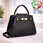 Дамска чанта LUNA ROSSI кафява - кожени чанти, Италия