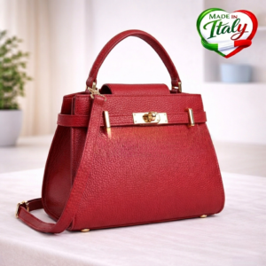 Дамска чанта LUNA ROSSI кафява - кожени чанти, Италия