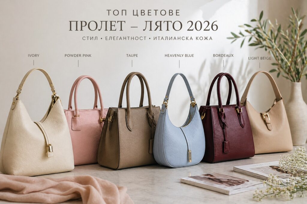 Топ цветове при дамските чанти за сезон Пролет–Лято 2026