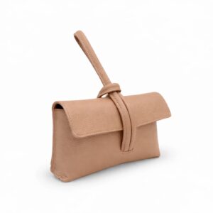 Дамска чанта Picollino бежова - кожени чанти, Италия