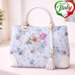 Дамска чанта Papavero бяла - кожени чанти, Италия