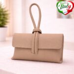 Дамска чанта Picollino бежова - кожени чанти, Италия