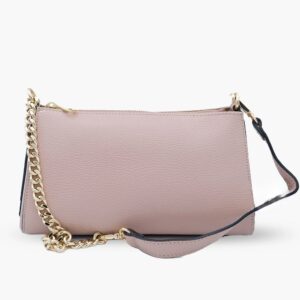 Дамска чанта Fratella пудра - кожени чанти, Италия